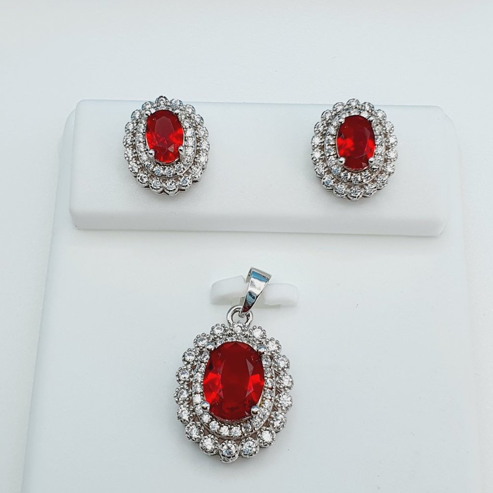 "925 Sterling Silver Cubic Zircon Jewelry Set, UU1P7A7045 - Picture 7 of 10